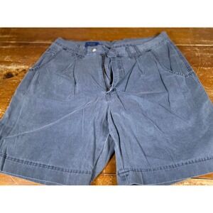 Cambridge Classics Mervyns Mens 32 Gray Pleated Cotton Twill Chino Shorts Vtg